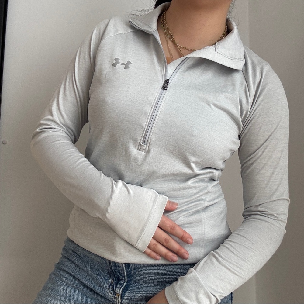 Under Armour Women's Light Gray 1/4 Zip Pullover